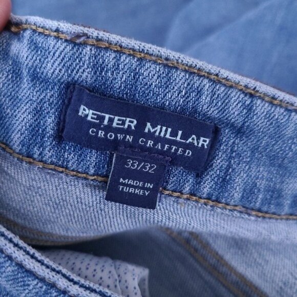 $218 Peter Millar Mens Crown Crafted Tailored Fit Blue Jeans Size 33x29 - Picture 6 of 10